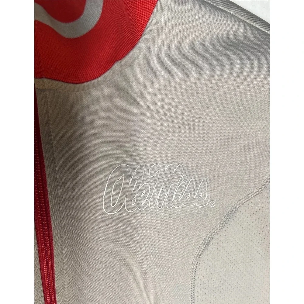 Nike Dri-Fit Ole Miss Full Zip Athletic Jacket Men's Adult SZ SM Gray/Red